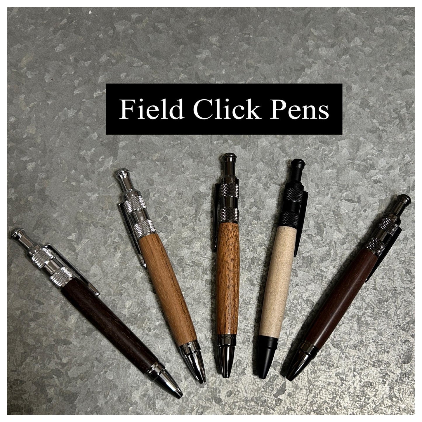 Field Click Pens (Variety), Hand Turned Wood