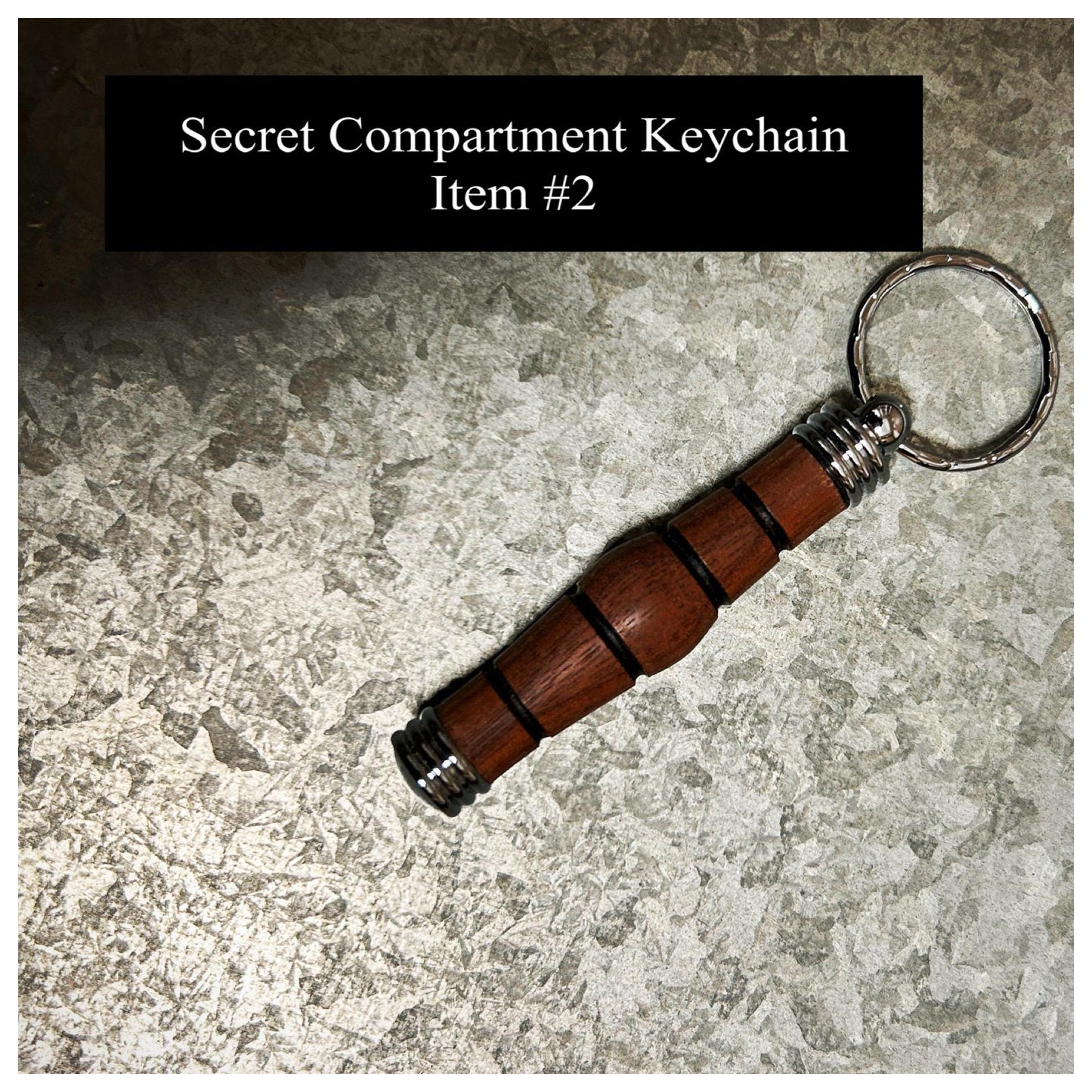 Secret Compartment Keychain (Variety), Hand Turned Wood and Acrylic