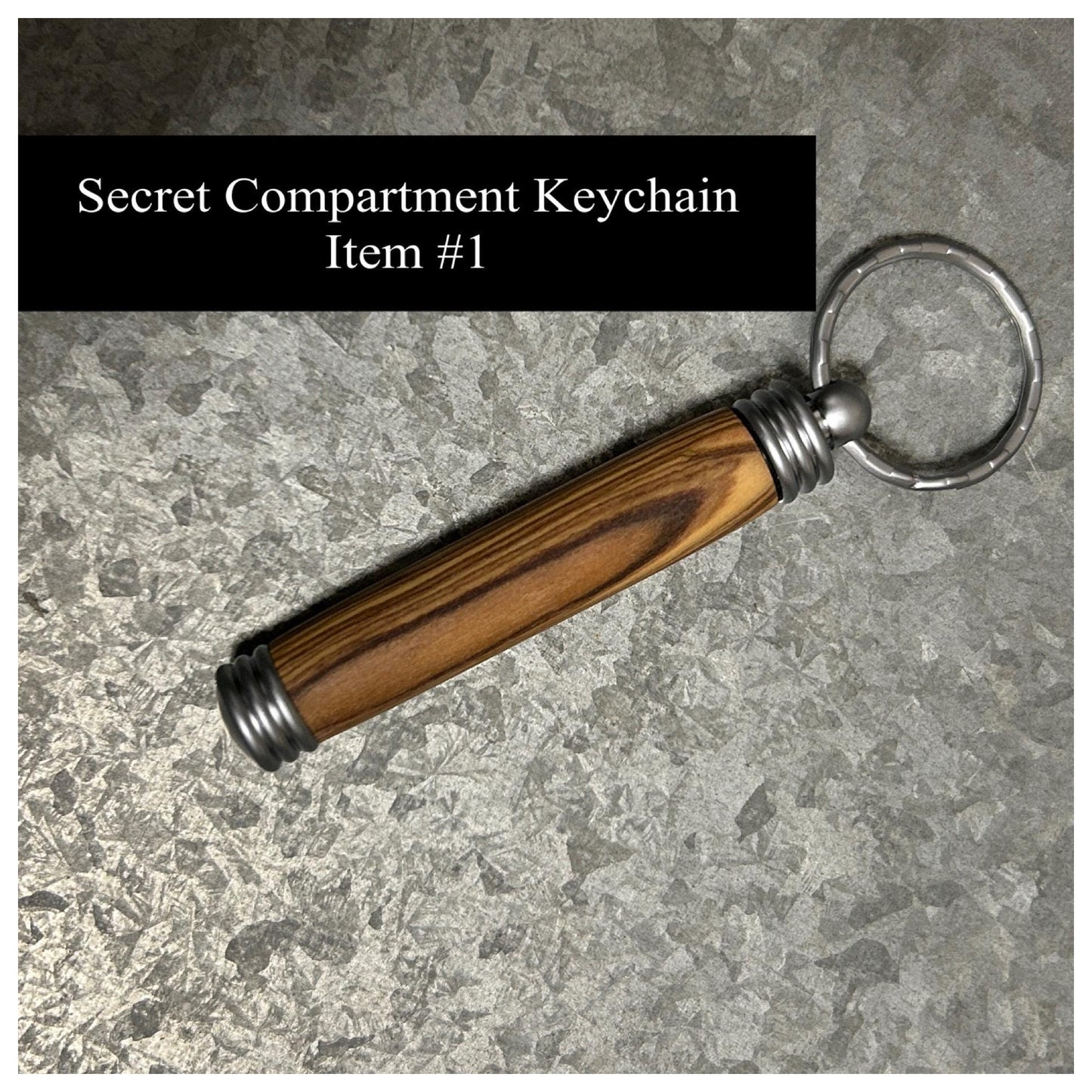 Secret Compartment Keychain (Variety), Hand Turned Wood and Acrylic