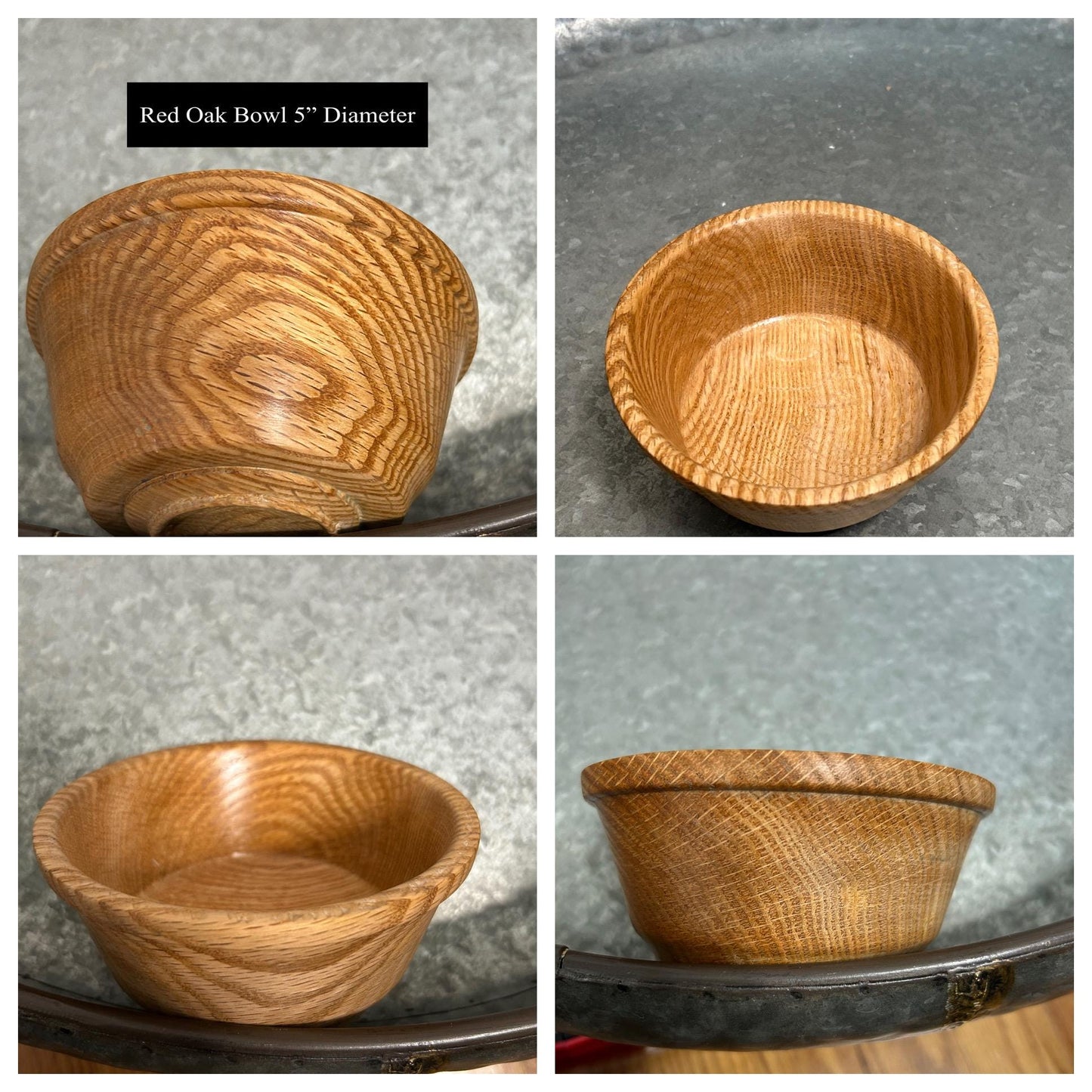 Red Oak Hand Turned Bowl 5" Diameter