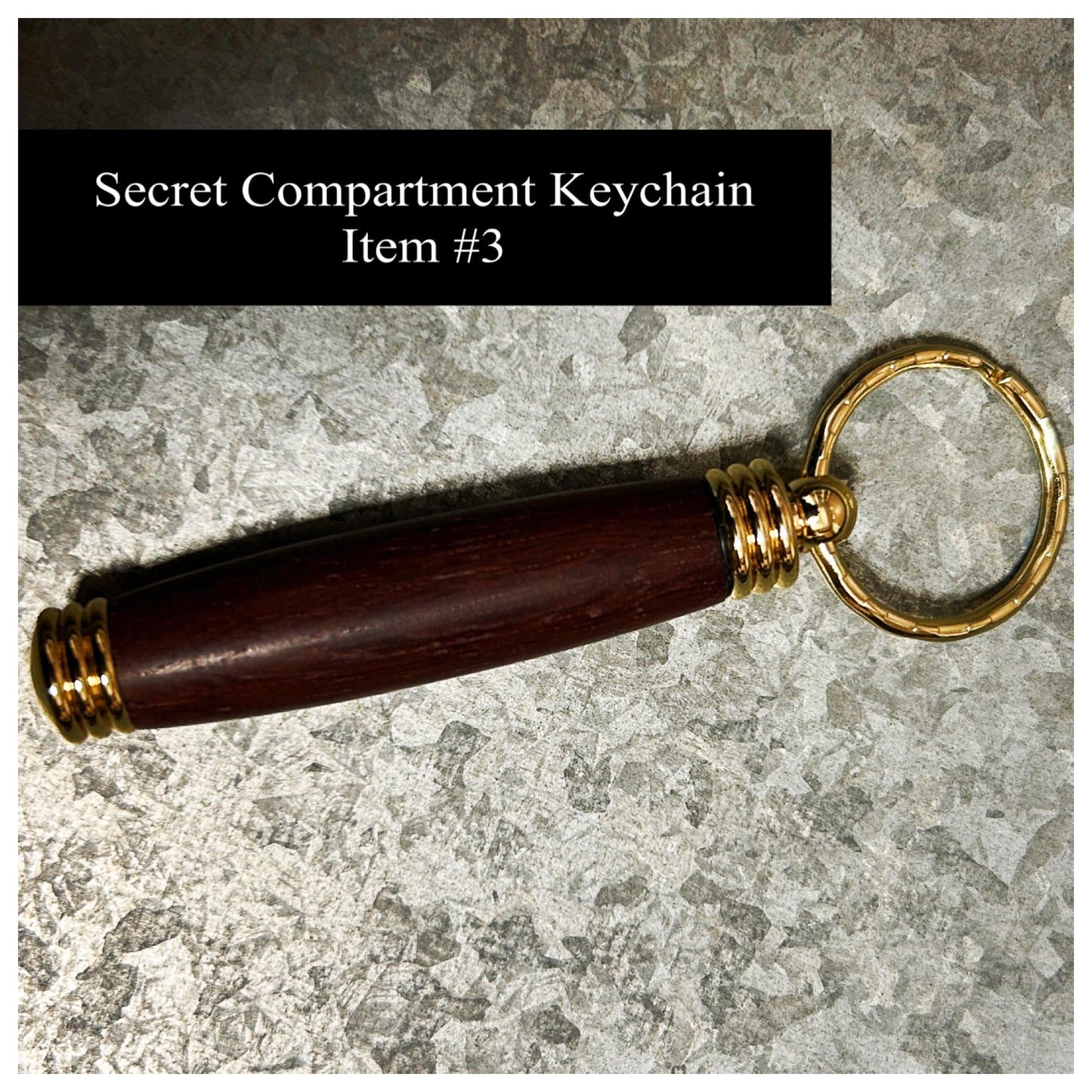 Secret Compartment Keychain (Variety), Hand Turned Wood and Acrylic