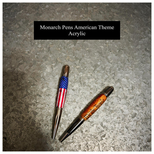 Monarch Pens (Variety), American Themed, Hand Turned Acrylic