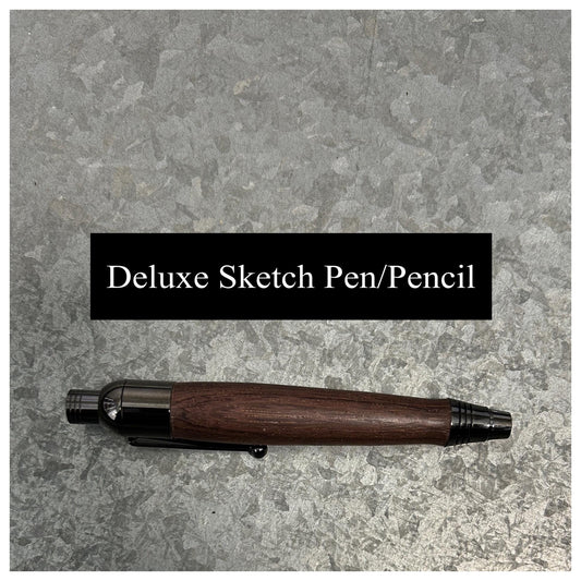 Deluxe Sketch Pen/Pencil, Hand Turned Wood and Acrylics