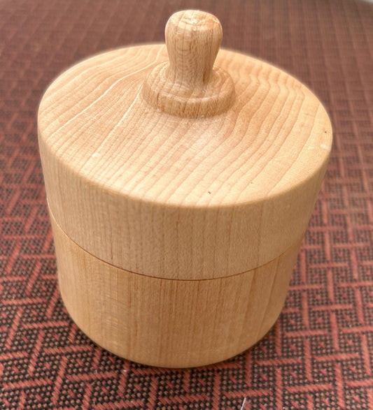 Maple Hand Turned Box with Lid 3" Diameter