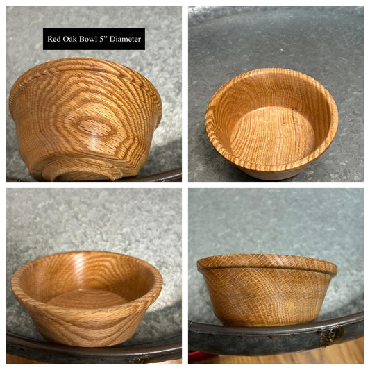 Red Oak Hand Turned Bowl 5" Diameter