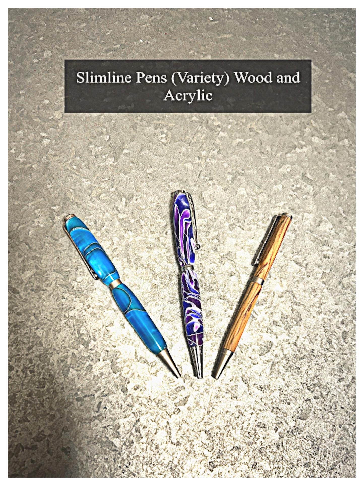 Slimline Pens (Variety), Hand Turned Wood and Acrylics